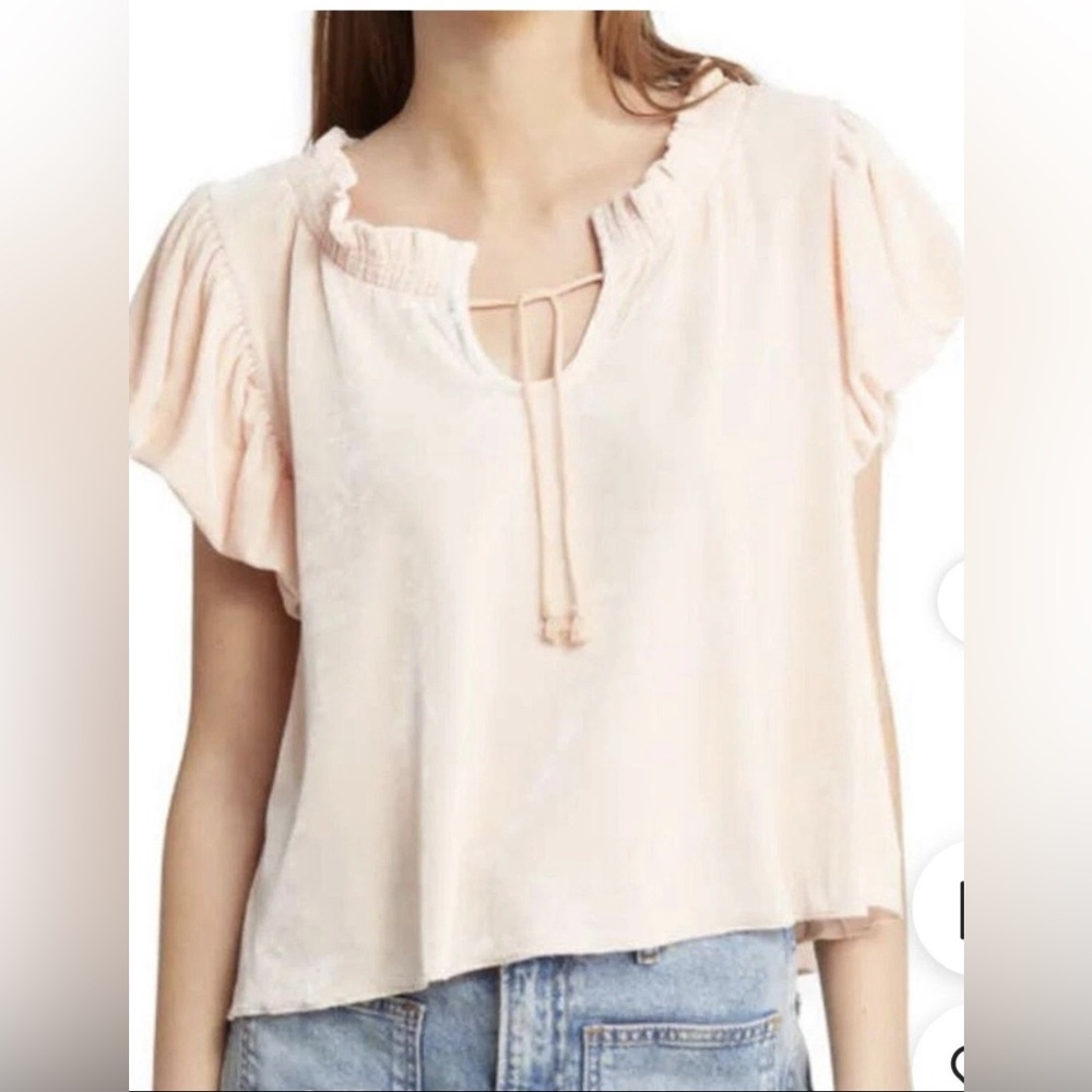 Free People pink velvet top Medium